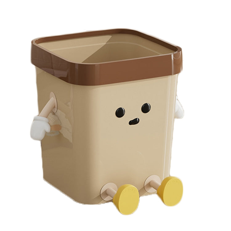 Cute Square Trash Can Household Living Room Bathroom Garbage Bin