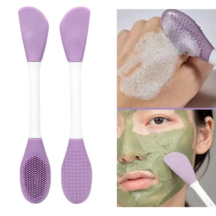 2pcs Dual Head Silicone Face Mask Brush Face Cleansing Massage Brush Mud Mask Applicator