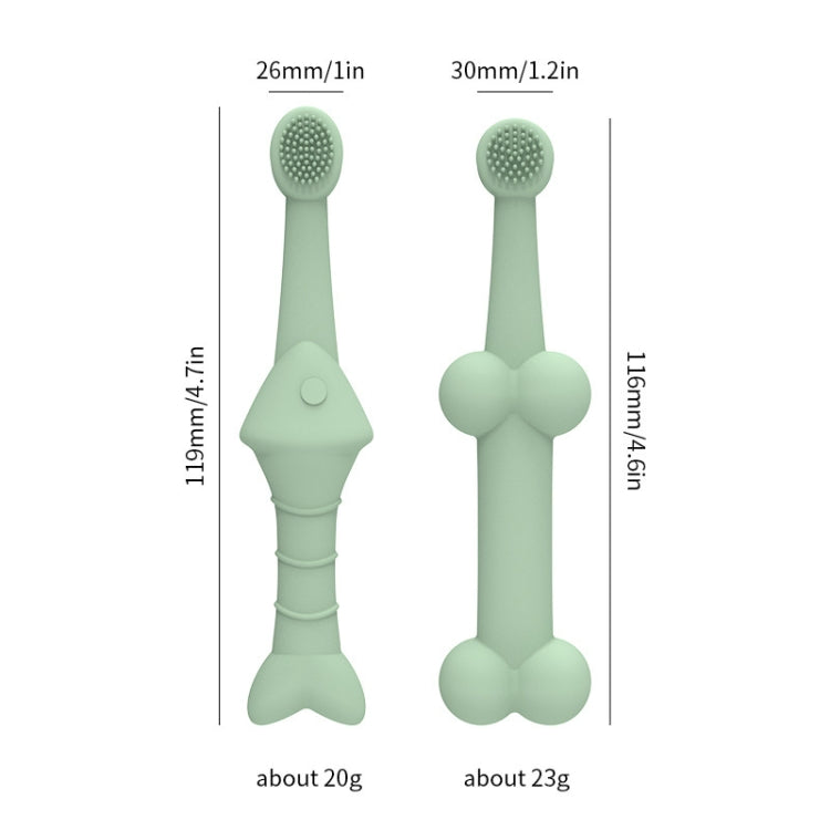 2pcs / Set Cats And Dogs Silicone Toothbrush Pet Oral Cleaning Care Tool