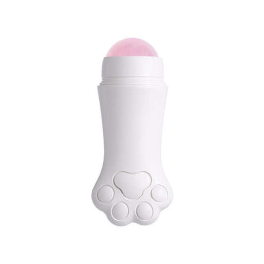 Natural Rose Quartz Face Oil Absorbing Roller Volcanic Stone Facial Skin Repair Cleansing Massager