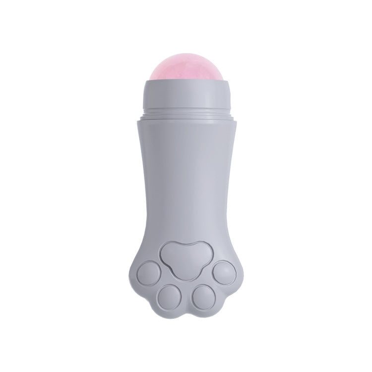 Natural Rose Quartz Face Oil Absorbing Roller Volcanic Stone Facial Skin Repair Cleansing Massager