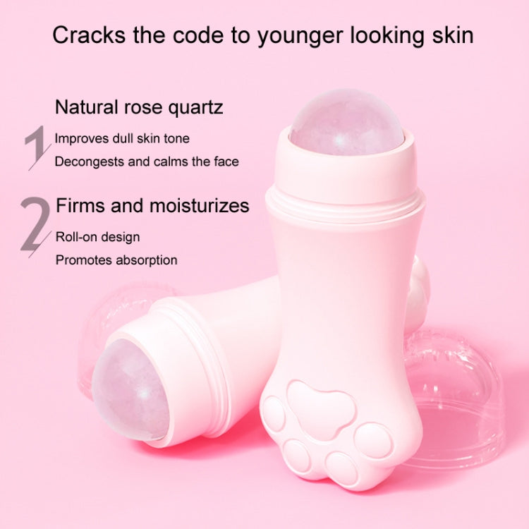 Natural Rose Quartz Face Oil Absorbing Roller Volcanic Stone Facial Skin Repair Cleansing Massager