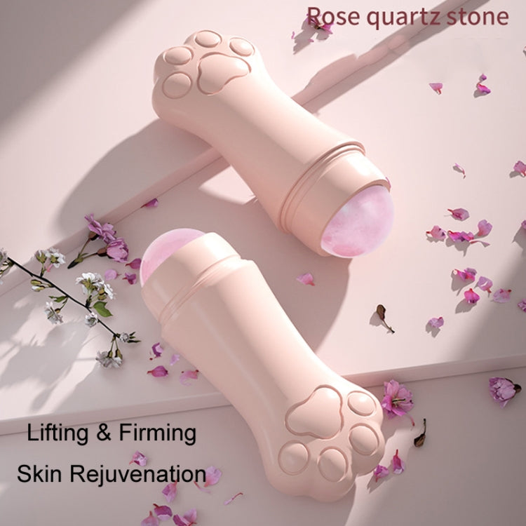 Natural Rose Quartz Face Oil Absorbing Roller Volcanic Stone Facial Skin Repair Cleansing Massager
