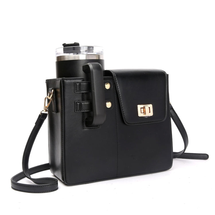 Women PU Leather Shoulder Bag Beverage Bottle Water Cup Bag For Stanley / Owala / Gatorade / Hydro Flask and Most Other Bottles