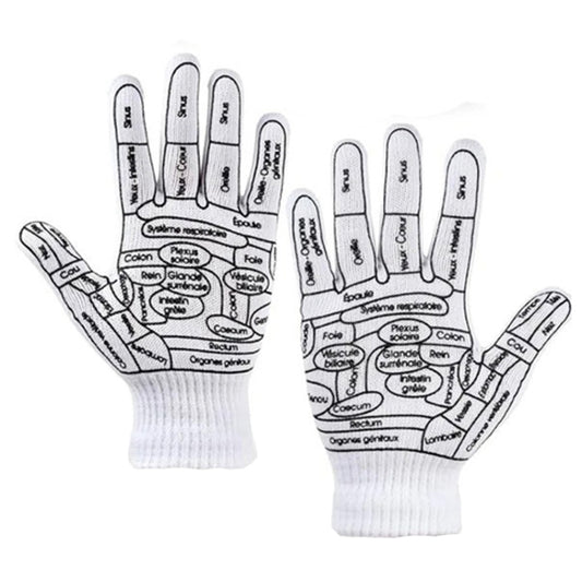 English Hand Massage Gloves Acupuncture Point Palm Reflex Zone Meridian Physical Therapy Gloves