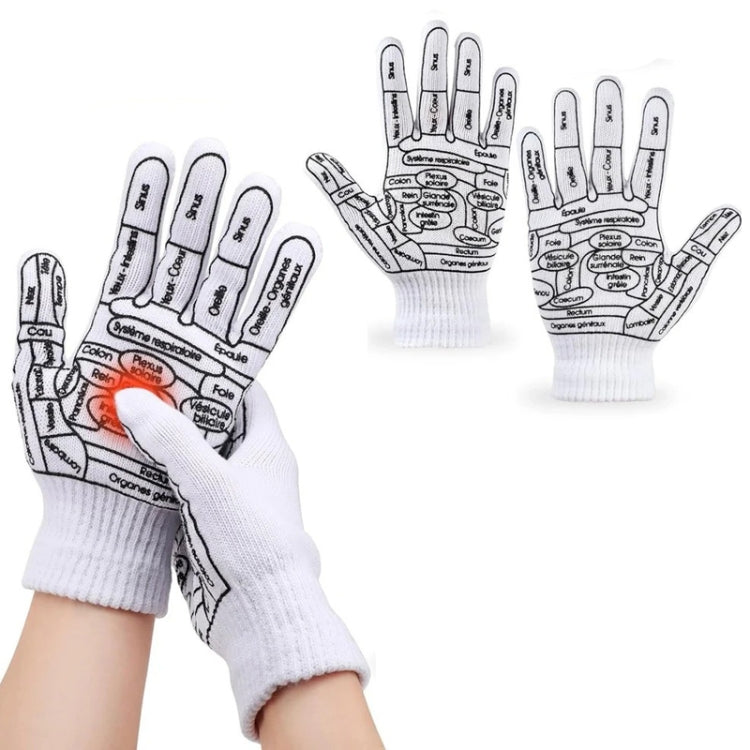 English Hand Massage Gloves Acupuncture Point Palm Reflex Zone Meridian Physical Therapy Gloves