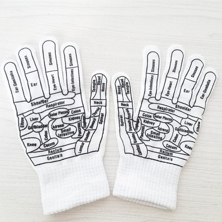 English Hand Massage Gloves Acupuncture Point Palm Reflex Zone Meridian Physical Therapy Gloves