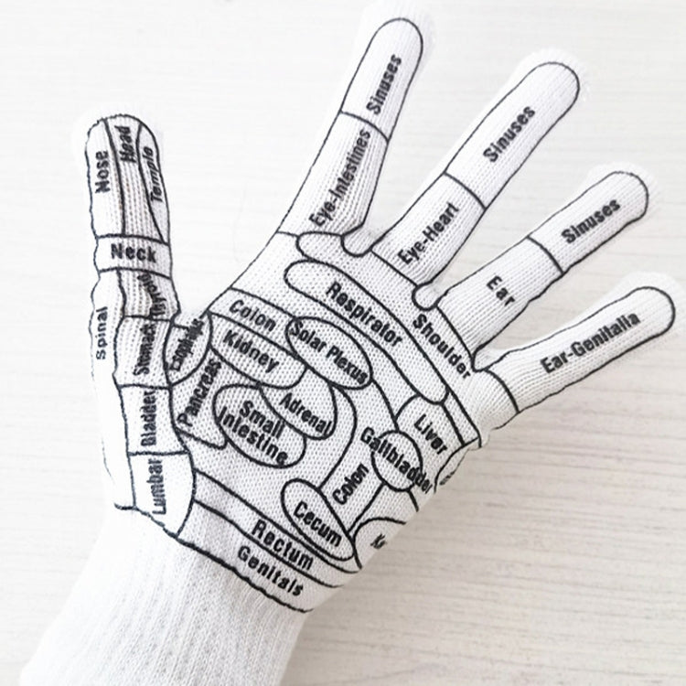 English Hand Massage Gloves Acupuncture Point Palm Reflex Zone Meridian Physical Therapy Gloves