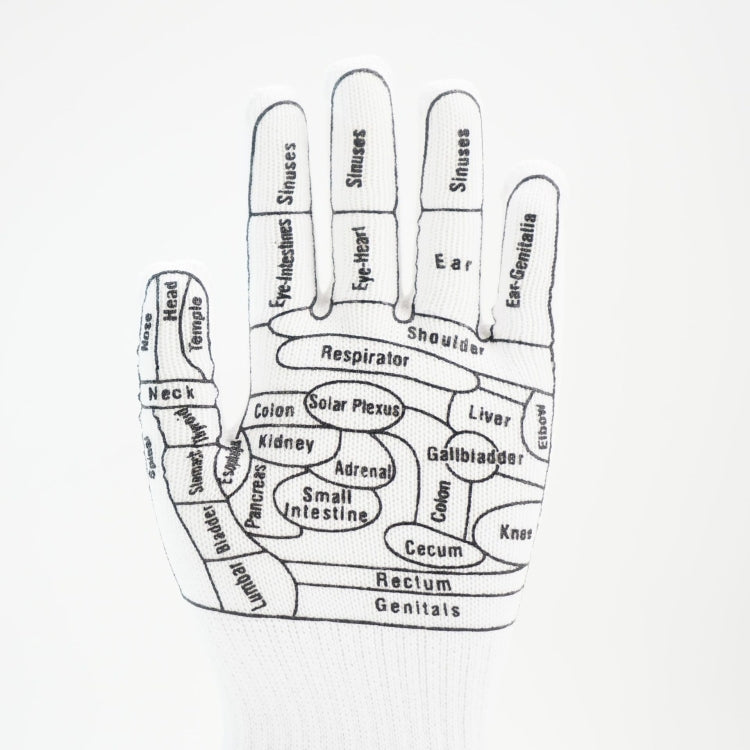 English Hand Massage Gloves Acupuncture Point Palm Reflex Zone Meridian Physical Therapy Gloves