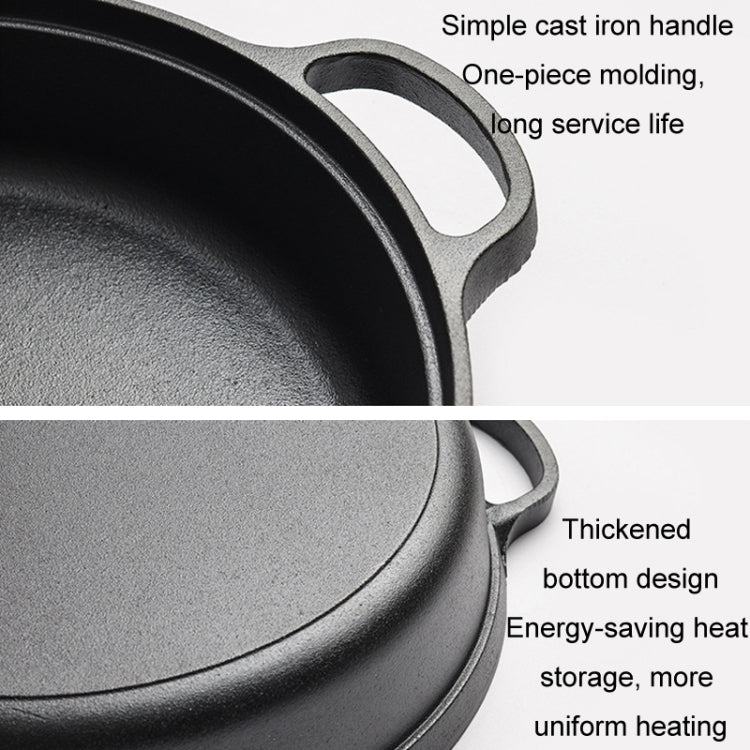 Cast Iron Cooking Pot Wok Nonstick Frying Pan Restaurant Kitchen Skillet Camping Cooker