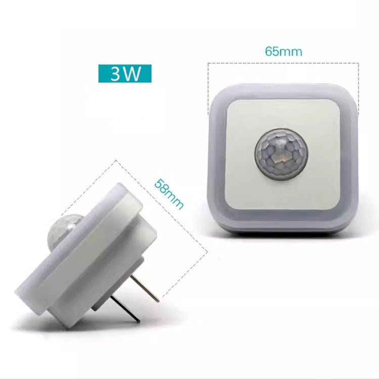 Home LED Human Auto Sensor Night Light Plug-In Wiring-Free Staircase Corridor Aisle Light, US Plug