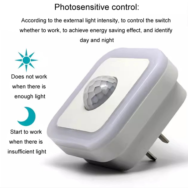 Home LED Human Auto Sensor Night Light Plug-In Wiring-Free Staircase Corridor Aisle Light, US Plug