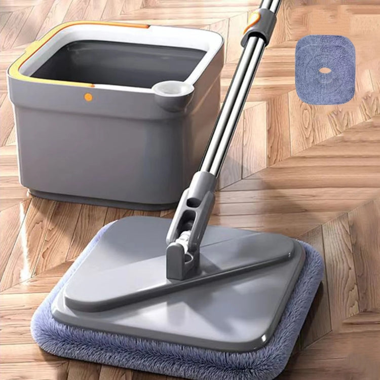 Square Spin Mop and Bucket With 2 Mop Pads Set Separate Clean And Dirty Water