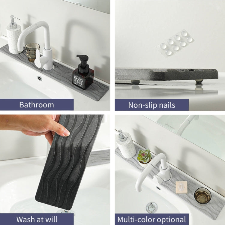 Diatomite Kitchen Water-Absorbent Drying Mat Bathroom Vanity Faucet Countertop Drainage Mat