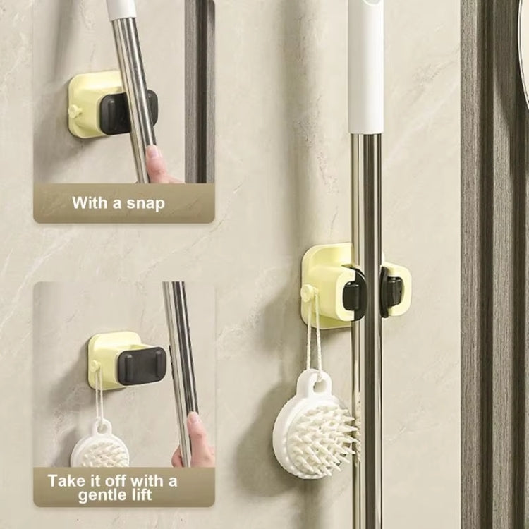Wall Mount Broom Hanger Mop Suction Hook Bathroom Toothbrush Holder