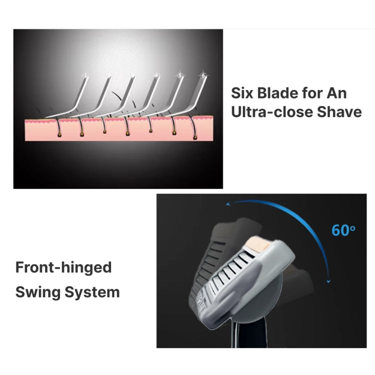 Six Blade OpenBack System Skin Razor Refills for Men