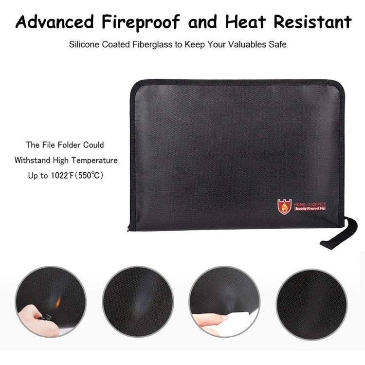 Fireproof Waterproof Accordion File Bag Document Organizer with 12 Pockets A4 Size