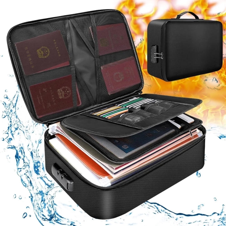 Fireproof and Waterproof Document Storage Bag Handbag with Password Lock