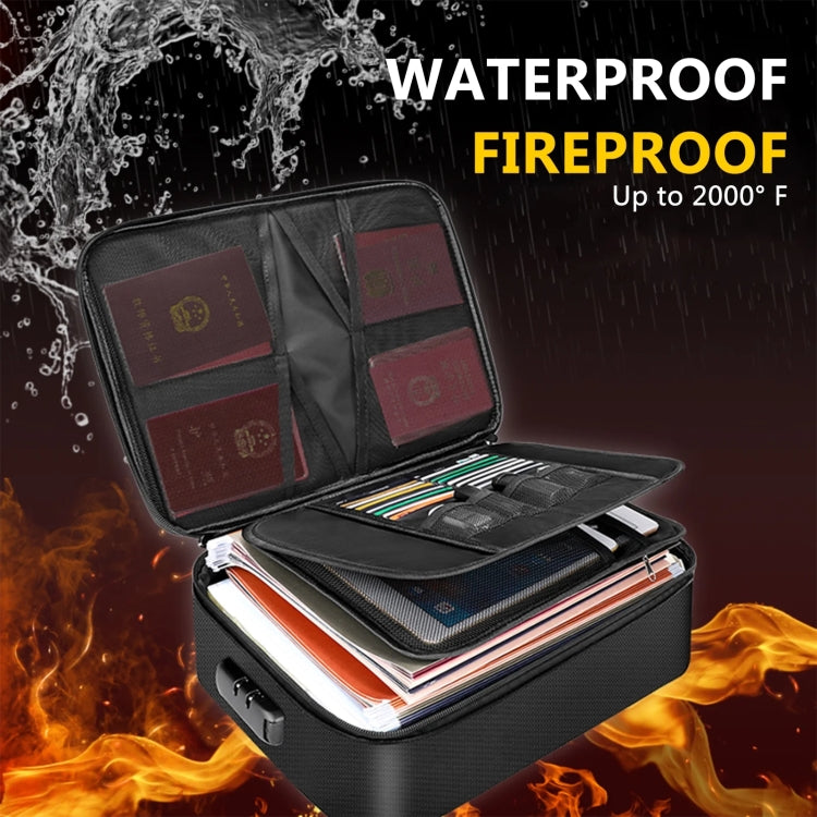 Fireproof and Waterproof Document Storage Bag Handbag with Password Lock
