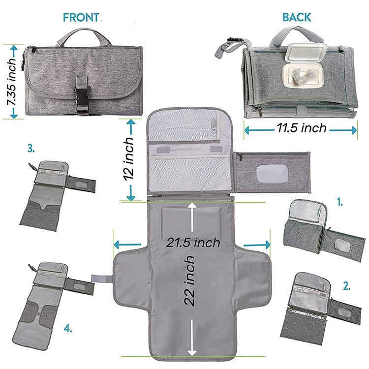 Multifunctional Waterproof Changing Diaper Pad Children Car Bag