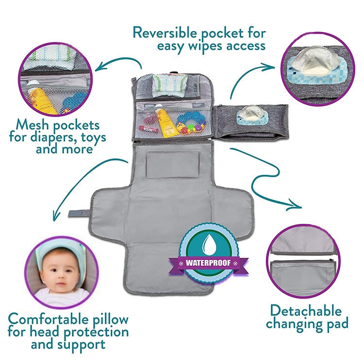 Multifunctional Waterproof Changing Diaper Pad Children Car Bag