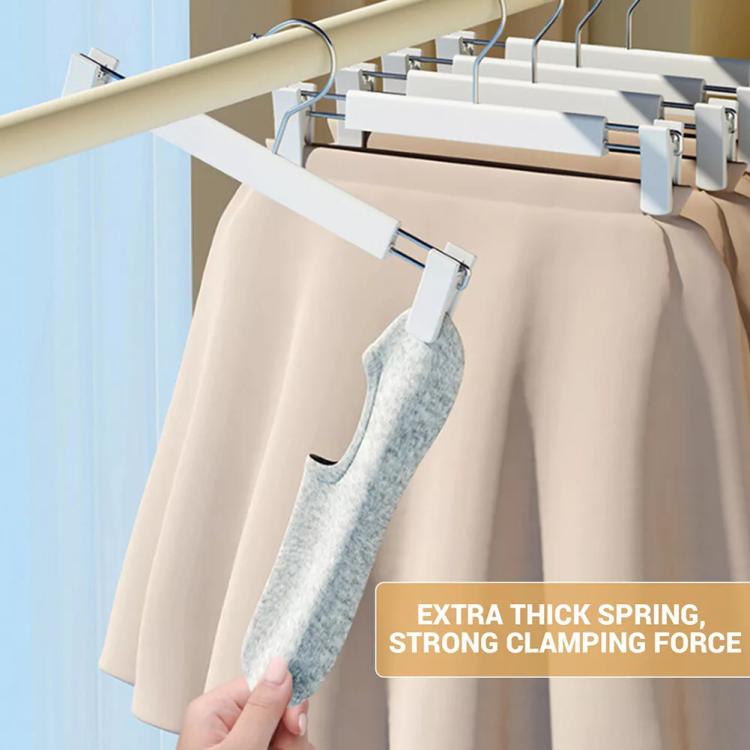 5pcs /Pack Retractable Nano Pants Hanger Seamless Trouser Clip For Skirt Dress Slacks