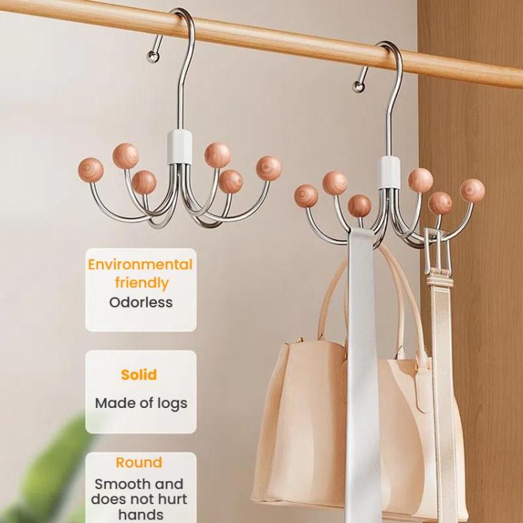 Six Claws Hooks 360 Degree Rotating Wardrobe Bag Hanger Multi-functional Underwear Clothes Storage Hooks