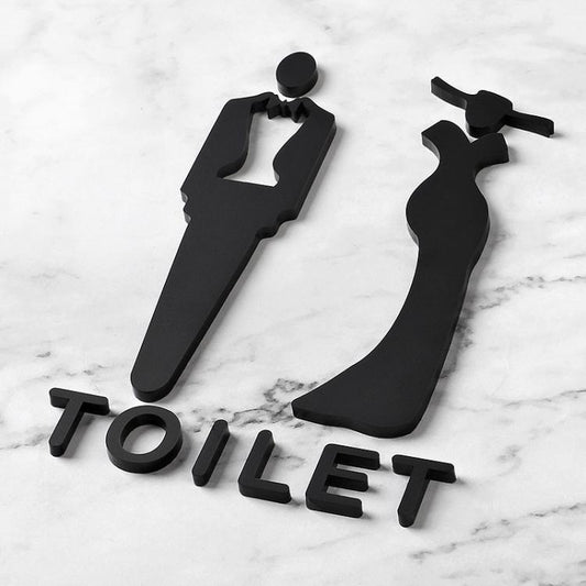 Acrylic Bathroom Sign 3D Hotel Public Place Bathroom Sticker