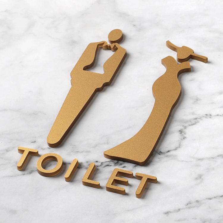 Acrylic Bathroom Sign 3D Hotel Public Place Bathroom Sticker