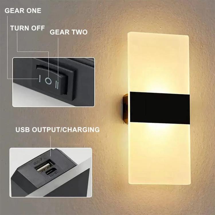 Magnetic Acrylic Smart Induction Night Light Rechargeable Wall Lamp Bedroom Bedside Lamp