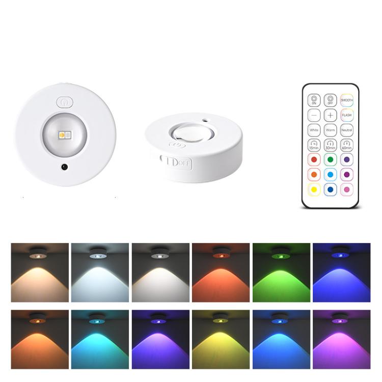 Magnetic Puck Light Rechargeable LED Under Cabinet Light With Remote Control