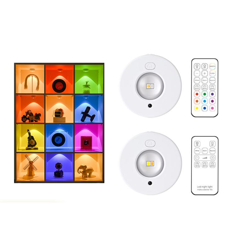 Magnetic Puck Light Rechargeable LED Under Cabinet Light With Remote Control