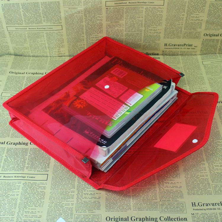 B4  Transparent File Pouch Expanding File Organizer Documents Bag with Snap Closure