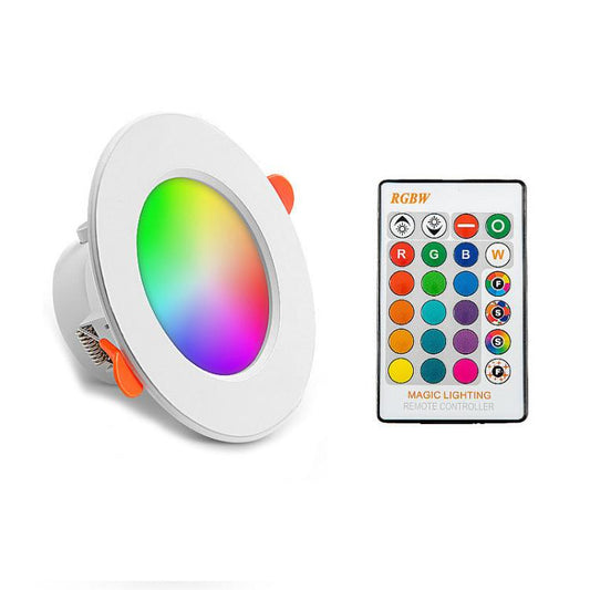 RGB+White Light Ceiling Lamp Round Recessed Dimmable Ceiling Light With Remote Controller