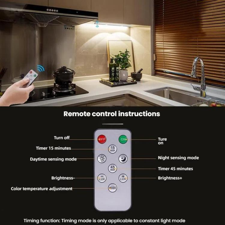 Rechargeable Motion Sensor Light Bar Cabinet Wardrobe Lamp With Remote Control