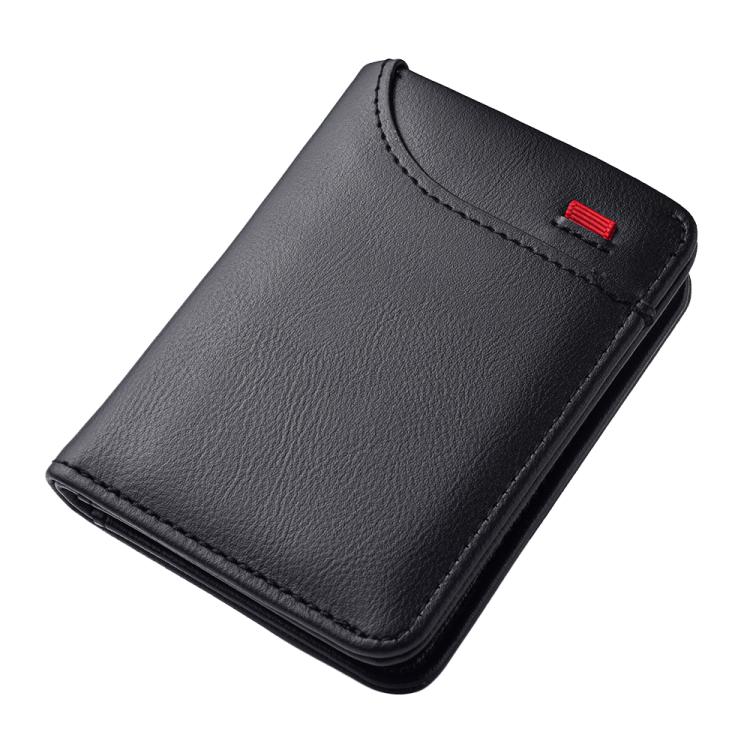 Men Leather Wallet Multi-position Card Holder Vertical ID Card Bag Mini Purse