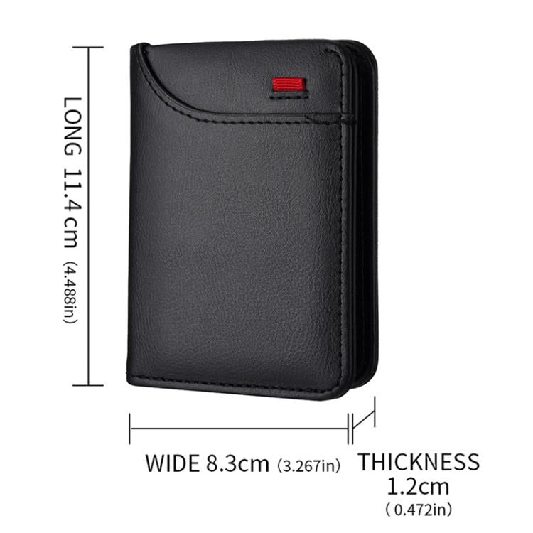 Men Leather Wallet Multi-position Card Holder Vertical ID Card Bag Mini Purse