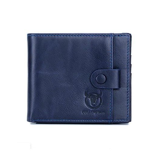 BULL CAPTAIN 038 RFID Anti-Theft Top Layer Cowhide Casual Wallet Driver ID Card Slot Wallet