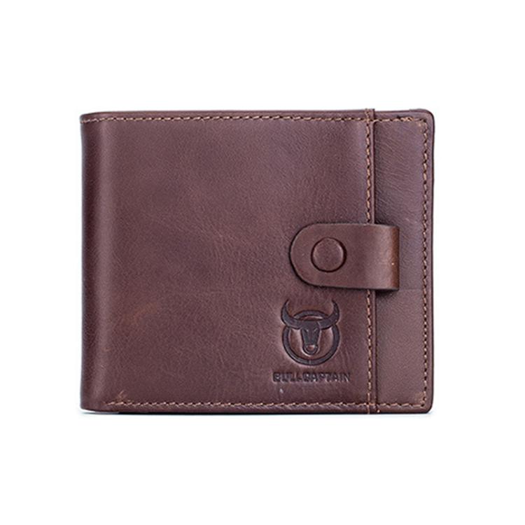 BULL CAPTAIN 038 RFID Anti-Theft Top Layer Cowhide Casual Wallet Driver ID Card Slot Wallet