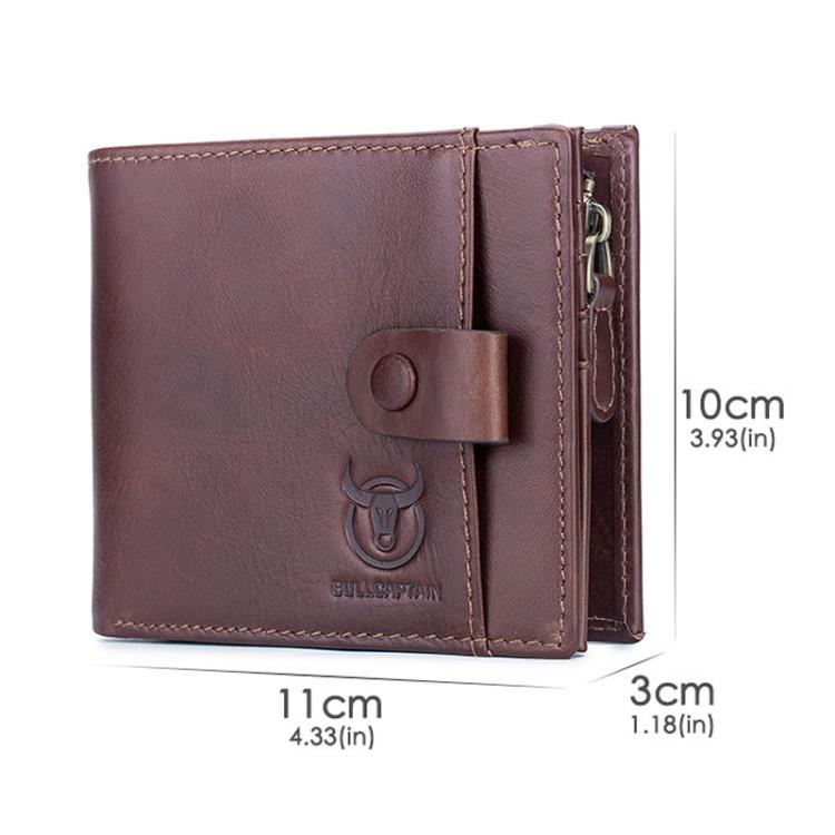 BULL CAPTAIN 038 RFID Anti-Theft Top Layer Cowhide Casual Wallet Driver ID Card Slot Wallet