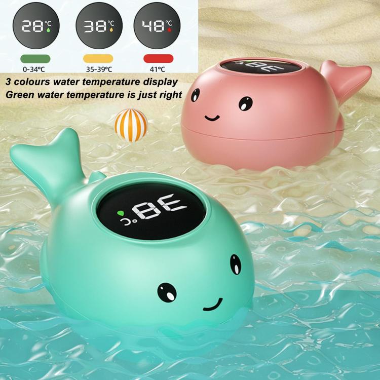 IPX7 Waterproof Cartoon Whale Color LED Screen Smart Water Thermometer Baby Bath Thermometer