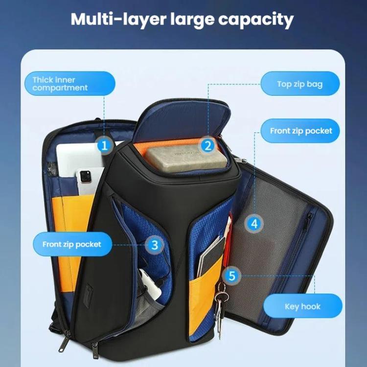 Wiersaam Men Anti-Theft Business Travel Backpack Water-Resistant Laptop Backpack With USB Charging Port