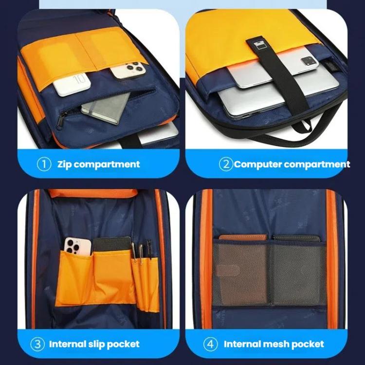 Wiersaam Men Anti-Theft Business Travel Backpack Water-Resistant Laptop Backpack With USB Charging Port