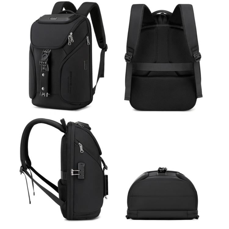 Wiersaam WY68173 Men Waterproof Anti-Theft Business Backpack With Lock & USB Ports