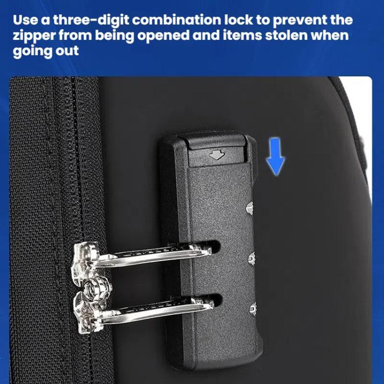 Wiersaam WY68173 Men Waterproof Anti-Theft Business Backpack With Lock & USB Ports