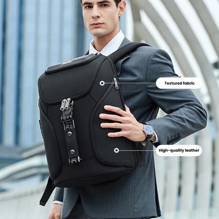 Wiersaam WY68173 Men Waterproof Anti-Theft Business Backpack With Lock & USB Ports