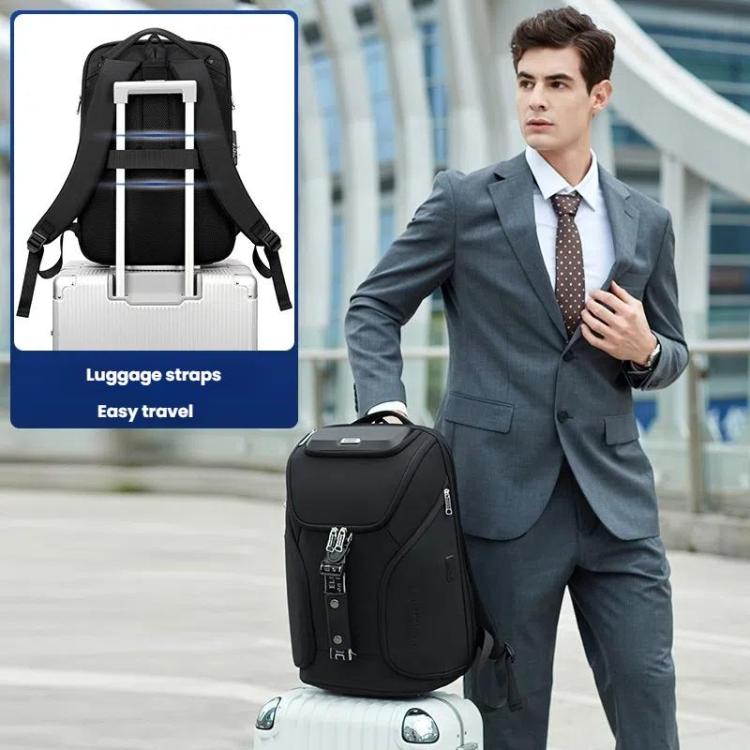 Wiersaam WY68173 Men Waterproof Anti-Theft Business Backpack With Lock & USB Ports