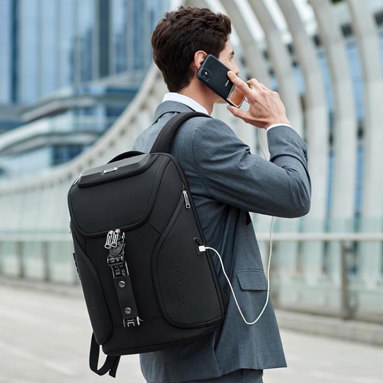 Wiersaam WY68173 Men Waterproof Anti-Theft Business Backpack With Lock & USB Ports