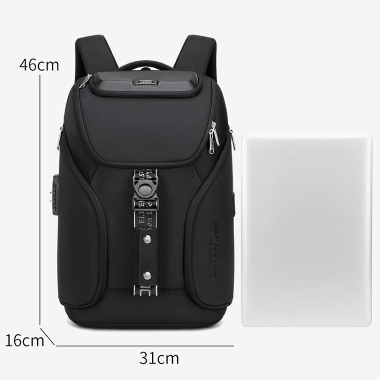 Wiersaam WY68173 Men Waterproof Anti-Theft Business Backpack With Lock & USB Ports
