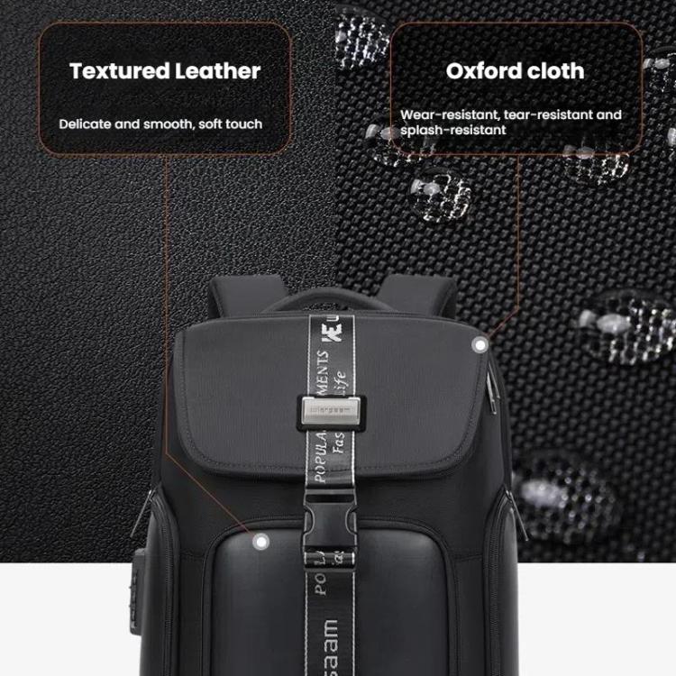 Wiersaam WY1200 Men Waterproof Anti-Theft Business Backpack Multiple Organizer Compartments, WY1200 Black